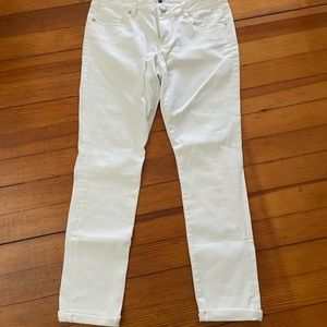 Cabi White Slim Boyfriend Size 6